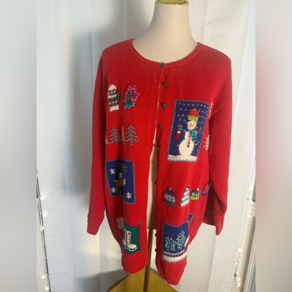 Vintage Marisa Christina 1999 Christmas Sweater 1X Plus Size